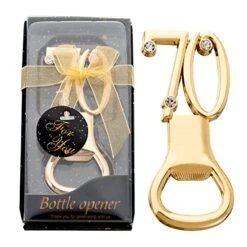 24PCS 70th Birthday Bottle Opener For 70th Birthday Party Favors 70th Wedding Anniversaries Souvenirs Favors Gifts Decorations (70, Black)