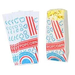 Popcorn Bags, 1 Oz, Paper, Red White And Blue, Pack Of 100