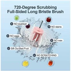 Fruit Cleaning Device, Large Salad Spinner, Fruit Vegetable Spinner With Bowl, Fruit Vegetable Cleaner With Spin Scrubber Brush, Salad Spinner, Vegetable Washer For Veggie Fruit -Peugeot Shop 51GtCVB7KGL