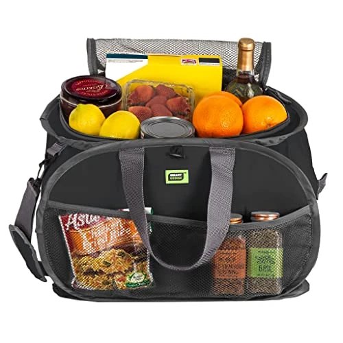 Pop Up Compact Tote Organizer Bag With Shoulder Strap And Easy To Carry Handles - Heavy Duty Foldable Material - Shopping, Travel, And More - Home Organization - 17 X 11.5 Inch - Black 1 Pop Up Compact Tote Organizer Bag With Shoulder Strap And Easy To Carry Handles - Heavy Duty Foldable Material - Shopping, Travel, And More - Home Organization - 17 X 11.5 Inch - Black