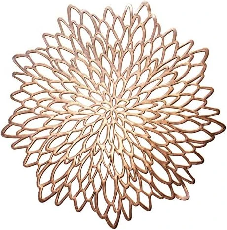 " OCCASIONS " 10 Pieces Pack Pressed Vinyl Metallic Placemats/Wedding Accent Centerpiece Placemat (Leaf, Rose Gold) 9 " OCCASIONS " 10 Pieces Pack Pressed Vinyl Metallic Placemats/Wedding Accent Centerpiece Placemat (Leaf, Rose Gold) - Image 9