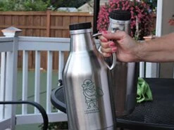 Beer Growler For Craft Beer Or Water Bottle, Insulated Stainless Steel Water Bottle Keeps Beverages Hot Or Cold For Hours.Leak Proof Lid. (New Green Logo) … -Peugeot Shop 51Gz1pguOYL