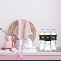 Black And Gold Happy 50th Anniversary Water Bottle Labels Stickers/Cheers To 50 Years Bottle Wrappers/Happy 50th Birthday Party Water Labels Supplies (Set Of 32) 8 Black And Gold Happy 50th Anniversary Water Bottle Labels Stickers/Cheers To 50 Years Bottle Wrappers/Happy 50th Birthday Party Water Labels Supplies (Set Of 32) -Peugeot Shop 51H5pNRWtVL