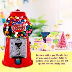 Gumball Machine For Kids 8.5" - Coin Operated Bubble Gum Machine And Toy Bank - Candy Machine Dispenser Includes 85 Gum Balls - Great Candy Dispenser Machine Gift Toys For Girls And Boys - 8.5" (Red) -Peugeot Shop 51H7mSIDYhL