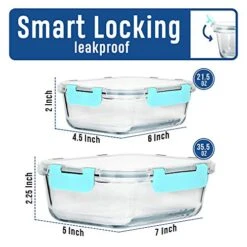 24-Piece Glass Food Storage Meal Prep Containers With Lids (Blue) -Peugeot Shop 51H9KYwEzPL