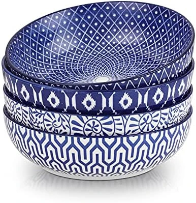 Ceramic 50 Ounce Pasta Bowls Set Of 4, 8.6 Inch Large Salad Bowls, Wide And Shallow Porcelain Soup Bowls, Stackable Serving Bowls, Microwave Dishwasher Safe, Christmas Gift, Assorted Colors 6 Ceramic 50 Ounce Pasta Bowls Set Of 4, 8.6 Inch Large Salad Bowls, Wide And Shallow Porcelain Soup Bowls, Stackable Serving Bowls, Microwave Dishwasher Safe, Christmas Gift, Assorted Colors - Image 6