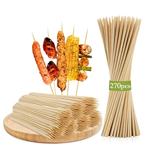 270PCS Bamboo Sticks Bulk - Premium Natural Wooden Skewers Bamboo Skewers Wood Sticks For BBQ, Open Fire Pit, Caramel Apples, Hamburger, Fruit, Grilling. Φ=3.5mm, L=15cm 1 270PCS Bamboo Sticks Bulk - Premium Natural Wooden Skewers Bamboo Skewers Wood Sticks For BBQ, Open Fire Pit, Caramel Apples, Hamburger, Fruit, Grilling. Φ=3.5mm, L=15cm