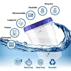 [32 Oz - 8 Pack] Twist Top Food Deli Containers Screw And Seal Lid 32 Oz Stackable Reusable Quality Plastic Storage Container 8 Pack. Screw & Seal Lids BPA Free -Peugeot Shop 51HZqMOgUDL