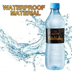 30 Pieces Black And Gold Happy Birthday Party Water Bottle Labels, Birthday Waterproof Water Bottle Wrapper Labels Personalized Bottle Decorations Stickers For Girls Boys Women Men Birthday Supplies -Peugeot Shop 51HbUQ3uupL