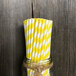 Striped Paper Straws - Yellow White - 7.75 Inches - Pack Of 50 - Outside The Box Papers Brand 6 Striped Paper Straws - Yellow White - 7.75 Inches - Pack Of 50 - Outside The Box Papers Brand -Peugeot Shop 51HckeA2neL