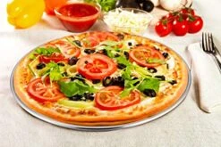 Pizza Pan, 10” & 12” & 13.4”, 3 Pcs Pizza Pan Set Stainless Steel Pizza Pan Round Pizza Oven Pans Tray For Baking Serving, Healthy & Rust Free, Heavy Duty & Dishwasher Safe -Peugeot Shop 51HjGAELmgL