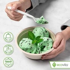 100% Compostable Spoons - 140 Large Disposable Utensils (6.3 In.) Eco Friendly Durable And Heat Resistant Alternative To Plastic Spoons With Convenient Tray By Ecovita -Peugeot Shop 51HkniJQLYL