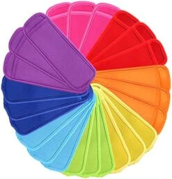 24 Pack Reusable Popsicle Bags Ice Pop Sleeves Antifreezing Sleeves,8 Colors -Peugeot Shop 51HmG2TKUL. AC