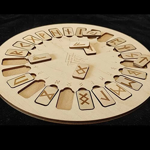 HOgog Wooden Runes Divination Engraved Board,Wood Runes Set Engraved Odin Symbols Symbol For Meditation Divination 6 HOgog Wooden Runes Divination Engraved Board,Wood Runes Set Engraved Odin Symbols Symbol For Meditation Divination - Image 6