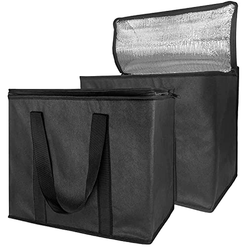 XXX-Large Insulated Grocery Delivery Cooler Bag,Collapsible Shopping Bags,Keep Food Hot Or Cold,Ideal For Uber Eats,Instacart,23"W X 15"H X 14"D Black Color) 4 XXX-Large Insulated Grocery Delivery Cooler Bag,Collapsible Shopping Bags,Keep Food Hot Or Cold,Ideal For Uber Eats,Instacart,23"W X 15"H X 14"D Black Color) - Image 4
