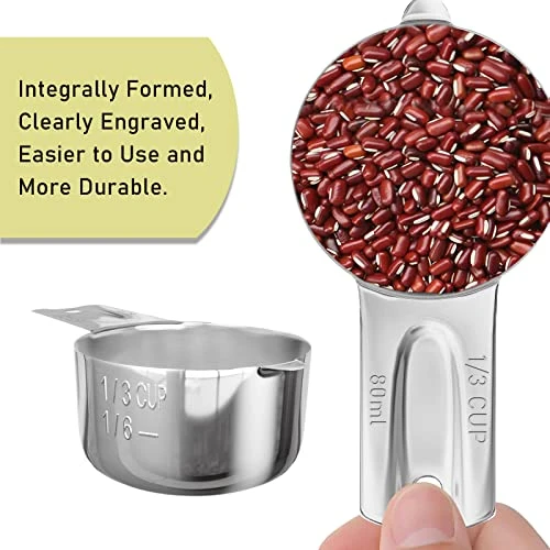 BERYLER 1/3 Cup (5.3 Tbsp | 80 Ml | 80 Cc | 2.7 Oz) Measuring Cup, Stainless Steel Measuring Cups, Metal Measuring Cup, Kitchen Gadgets For Cooking 3 BERYLER 1/3 Cup (5.3 Tbsp | 80 Ml | 80 Cc | 2.7 Oz) Measuring Cup, Stainless Steel Measuring Cups, Metal Measuring Cup, Kitchen Gadgets For Cooking - Image 3