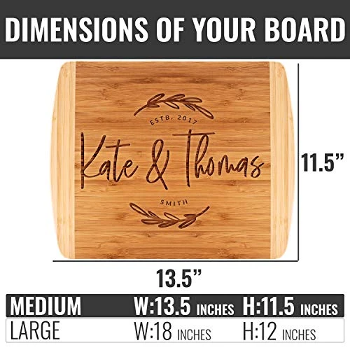 Housewarming Present For New Apartment, Cutting Board Personalized | 13.5x11.5 | 12 Designs & 2 Sizes, Wedding Gifts For The Couples - 2 Tone Block Board #G 4 Housewarming Present For New Apartment, Cutting Board Personalized | 13.5x11.5 | 12 Designs & 2 Sizes, Wedding Gifts For The Couples - 2 Tone Block Board #G - Image 4