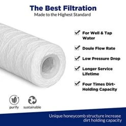 Membrane Solutions 5 Micron 10"x2.5" String Wound Whole House Water Filter Replacement Cartridge Universal Sediment Filters For Well Water - 6 Pack 11 Membrane Solutions 5 Micron 10"x2.5" String Wound Whole House Water Filter Replacement Cartridge Universal Sediment Filters For Well Water - 6 Pack -Peugeot Shop 51HxZ62eFuL