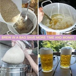 Brew Bags, Value 2 Pack Extra Large 26"×22" Reusable Drawstring Straining Brew In A Mesh Bag 250 Micron For Home Brewing/Fruit Cider/Apple Grape Wine Press/Nut Milk Equipped With Spring Type Pull Rope