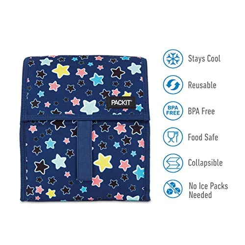 Freezable Lunch Bag With Zip Closure, Bright Stars 4 Freezable Lunch Bag With Zip Closure, Bright Stars - Image 4