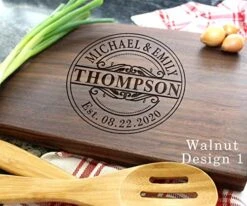 BAYLN Personalized Cutting Boards, Custom Names Board For Wedding, Bridal Shower, Engagement Gifts, Anniversary Gift, Housewarming Gift, Christmas Gifts For Couples, Parents -Peugeot Shop 51I9ijO9hTL