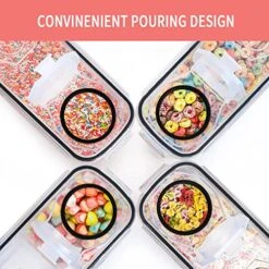 Large Dry Food Storage Containers With Lids, 6PCS Airtight Cereal Containers Storage Set, Leak-proof Canister Set For Kitchen Pantry Organization With 20 Labels & Marker (4L Black) -Peugeot Shop 51IMJqthAaL