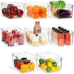 Clear Fridge Organizer Bins - Refrigerator Organizer Bins For Home Essentials, Food, Toiletries, Makeup, Cleaning Supplies, Laundry Room, Pantry And Kitchen Organization And Storage (4 Pack) -Peugeot Shop 51IMVCzynrL. AC
