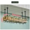 Ceiling Decorative Hanger Hanging Wine Rack, Comes With Led Light, Fits Most Wine Glasses, Also Creative Bookshelf Flower Pot Rack (Size : 60X20X21CM)