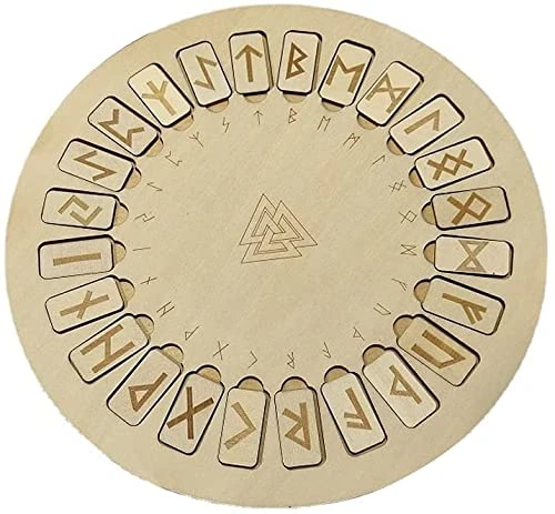 HOgog Wooden Runes Divination Engraved Board,Wood Runes Set Engraved Odin Symbols Symbol For Meditation Divination 4 HOgog Wooden Runes Divination Engraved Board,Wood Runes Set Engraved Odin Symbols Symbol For Meditation Divination - Image 4