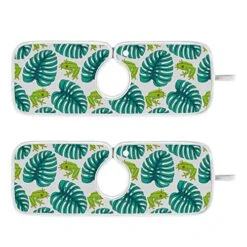 Kcldeci 2 Pack Faucet Mat Splash Guard For Kitchen Sink,Colorful Tree Frogs 23x5 Inch Faucet Handle Drip Catcher Tray Absorbent Mat Fast Dry Mat For Kitchen, Bathroom
