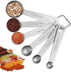5 Pcs Measuring Spoons Set, Stainless Steel Tablespoon Measure Spoon, Small Teaspoon, Mini Spoon For Home Kitchen Baking Cooking -Peugeot Shop 51Iej8NVuyL. AC