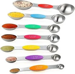 Magnetic Measuring Spoons Set Of 7 Stainless Steel Metal Double Sided Teaspoon Tablespoon For Dry And Liquid Ingredients -Peugeot Shop 51IhPrifkiS. AC