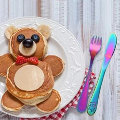 Kids Silverware, Poylim Stainless Steel Children Flatware Set, Toddler Utensils Set Of 2, Rainbow -Peugeot Shop 51IiDItvt0L