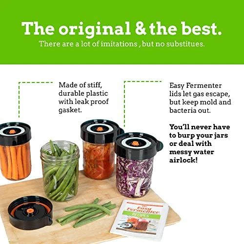 Y Fermentation Lids For Wide Mouth Mason Jars - 4 Waterless Airlock Fermentation Kit With Easy Release Tab - Refill Pack (Fermentation Jar And Pump Not Included).Good Christmas Fermenting Gifts. 3 Y Fermentation Lids For Wide Mouth Mason Jars - 4 Waterless Airlock Fermentation Kit With Easy Release Tab - Refill Pack (Fermentation Jar And Pump Not Included).Good Christmas Fermenting Gifts. - Image 3