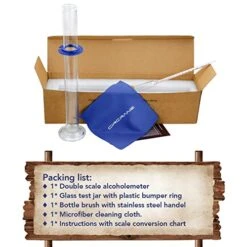 Circrane 0-200 Proof & Tralle Alcohol Hydrometer With Glass Test Jar Kit, Accurate Tester & Glass Cylinder For Liquor, Distilling Moonshine Alcoholmeter Set -Peugeot Shop 51IuMMcLhzL