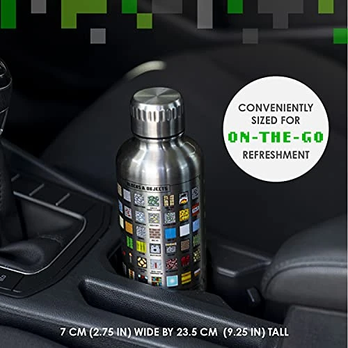 Paladone , 500ml, Minecraft Metal Water Bottle | Officially Licensed Gaming Merchandise 4 Paladone , 500ml, Minecraft Metal Water Bottle | Officially Licensed Gaming Merchandise - Image 4