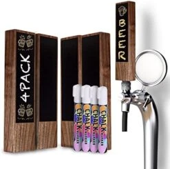 Chalkboard Beer Tap Handles - 2-Pack Wooden Walnut Beer Tap Handles With Chalkboard And Pen - Best For Homebrew, Kegerators And Bars - Makes A Great Gift For Beer Lovers And Homebrewers -Peugeot Shop 51IxZTzCxTL. AC