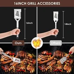 Grilling Accessories BBQ Grill Tools Set, 27PCS Stainless Steel Grill Utensils Set For Outdoor Camping And Kitchen, Barbecue Grill Accessories For Men Women With Carry Bag And Meat Injector
