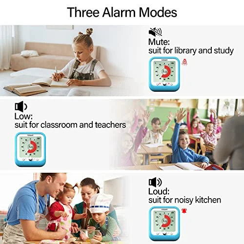 VT09 Digital Visual Timer With 3.5-Inch Colored Screen, 60-Minute Silent Countdown Timer For Kids Or Adults, Visual Time Management Tool For Study, Working, Teaching, Or Cooking(Blue) 2 VT09 Digital Visual Timer With 3.5-Inch Colored Screen, 60-Minute Silent Countdown Timer For Kids Or Adults, Visual Time Management Tool For Study, Working, Teaching, Or Cooking(Blue) - Image 2