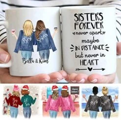 Custom Sister Mug From Sister, Sister Coffee Mug With Names, Personalized Sisters Cups, Christmas Or Birthday Gifts For Sister From Sister, Sister Moving Away Mug, 11 Or 15 Oz -Peugeot Shop 51JGDf5dz7L. AC