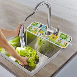 2 Pack Kitchen Faucet Mat Absorbent Washable Sink Splash Guard Faucet Drip Drying Mat Bar Countertop Water Catcher Mat Large 30x5 Inch Happy Easter In The Flat Style -Peugeot Shop 51JGy8FTgfL