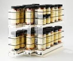 Vertical Spice - 222x2x11 DC - Spice Rack - Cabinet Mounted- 3 Drawers - 30 Capacity - Best In Class - Size: 6.9" Width X 10.75" Height X 10.6" Depth - Made In USA -Peugeot Shop 51JHOx3BnUL. AC