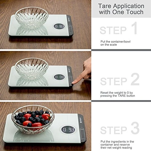 Food Kitchen Scale, Digital Grams And Oz For Cooking, Baking, Weight Loss, Meal Prep, Shipping, And Dieting, 11lb/5kg, White 5 Food Kitchen Scale, Digital Grams And Oz For Cooking, Baking, Weight Loss, Meal Prep, Shipping, And Dieting, 11lb/5kg, White - Image 5