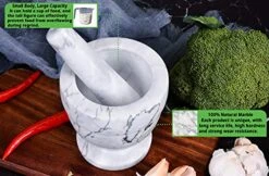 Mortar And Pestle Marble Set For Spices Pestos Seasonings Pastes Guacamole Bowl Herb Grinder Easy To Clean Included:Silicone Mat,Brush,Stainless Steel Spoon 4.33inch(Small,White Gray) 13 Mortar And Pestle Marble Set For Spices Pestos Seasonings Pastes Guacamole Bowl Herb Grinder Easy To Clean Included:Silicone Mat,Brush,Stainless Steel Spoon 4.33inch(Small,White Gray) -Peugeot Shop 51JNuBXEflS