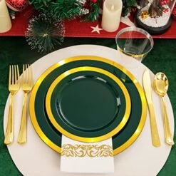 175PCS Green Plastic Plates - Emerald Green Party Plates - Disposable Gold Plastic Plates Include 50Plates, 25Knives, 25Forks, 25Spoons, 25Cups, 25Napkins For Party & St Patrick's Day 15 175PCS Green Plastic Plates - Emerald Green Party Plates - Disposable Gold Plastic Plates Include 50Plates, 25Knives, 25Forks, 25Spoons, 25Cups, 25Napkins For Party & St Patrick's Day -Peugeot Shop 51JQyVX4QlL