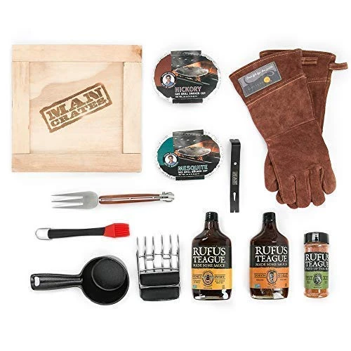 Pit Master Barbecue Crate – The Ultimate BBQ Gift For Men – Includes Meat Claws, Barbecue Rub, Sauces, Leather Gloves & More – Ships In A Sealed Wooden Crate With A Laser-Etched Crowbar 2 Pit Master Barbecue Crate – The Ultimate BBQ Gift For Men – Includes Meat Claws, Barbecue Rub, Sauces, Leather Gloves & More – Ships In A Sealed Wooden Crate With A Laser-Etched Crowbar - Image 2