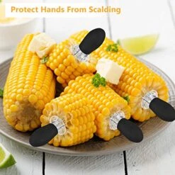 10Pcs/5 Pairs Corn Holders, Stainless Steel Corn On The Cob BBQ Fork Skewers For Home Cooking Parties Camping(Black) -Peugeot Shop 51JWseOpTBL