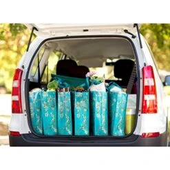 NymphFable 6 Pack Grocery Bags Reusable Almond Blossoms Shopping Bags Waterproof Tote Bag Gift Bags 50LBS -Peugeot Shop 51JXxCiBfHL