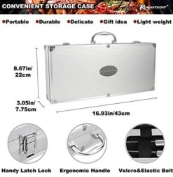 28pc BBQ Accessories Set With Thermometer - The Very Best Grill Gift On Birthday Wedding - Heavy Duty Stainless Steel Grill Set In Case For Outdoor Cooking Camping Grilling Smoking 13 28pc BBQ Accessories Set With Thermometer - The Very Best Grill Gift On Birthday Wedding - Heavy Duty Stainless Steel Grill Set In Case For Outdoor Cooking Camping Grilling Smoking -Peugeot Shop 51Jbc95qqVL