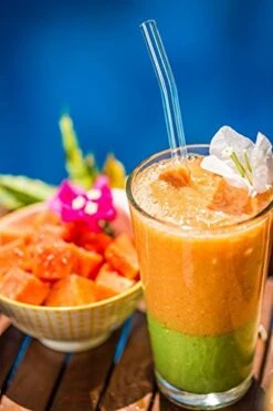 Clear Bent 9" X 9.5 Mm Made With Pride In The USA - Perfect Reusable Straw For Smoothies, Tea, Juice, Water, Essential Oils - 4 Pack With Cleaning Brush -Peugeot Shop 51JjjIB30BL